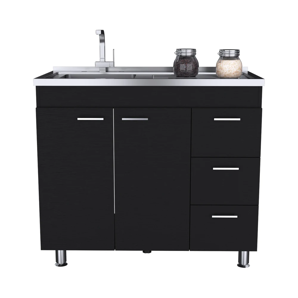 Utility Sink Cabinet Telford, Kitchen, Black