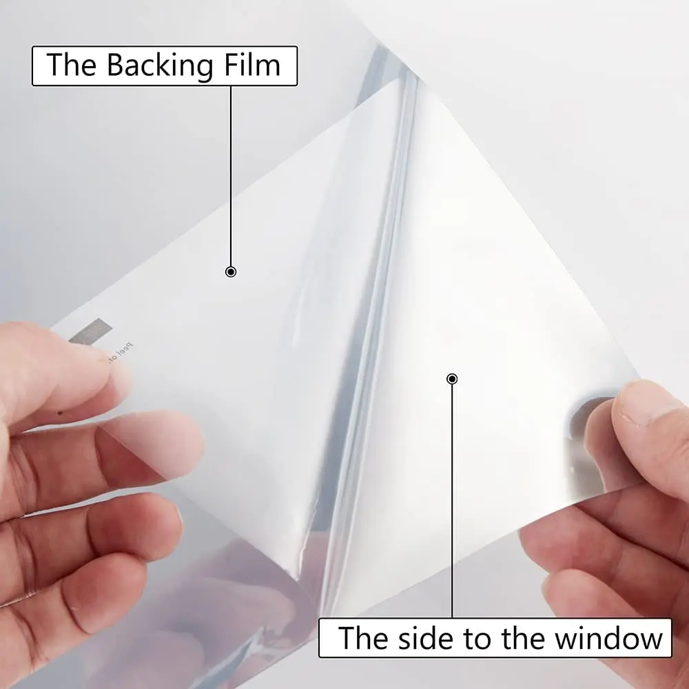 Privacy Window Film Sun Protection One Way Reflective Window Film Heat Insulation Anti-UV Self Adhesive Glass Film Home Office