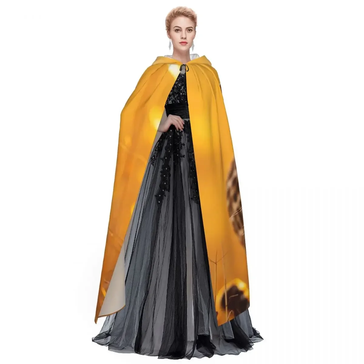 Skin Of A Wild Savannah Animal Panther Big Cat Long Hooded Cloak Witch Medieval Costume Cosplay Cape HalloweenCoat Adult Unisex