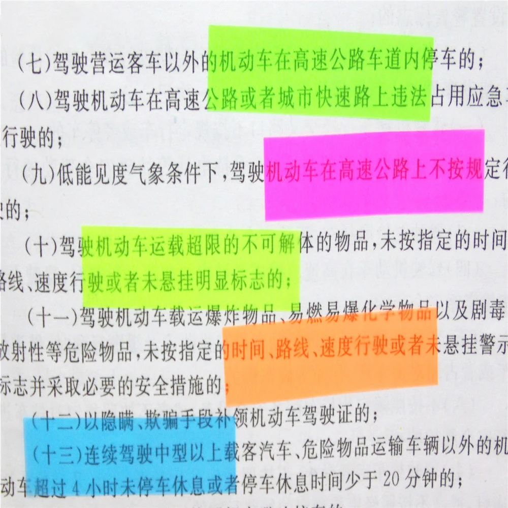 Fluorescent Color Memo Pads N times Sticky Note Stickers Office School Supplies Bookmark Stickers Sticky Notes
