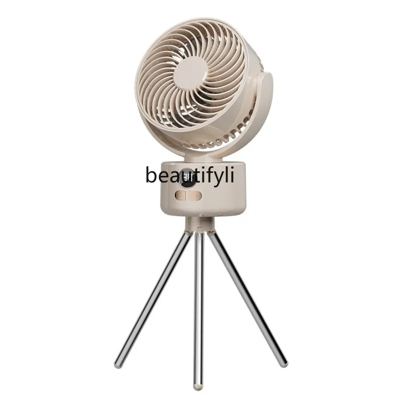 E132 ventilador de Camping circulación de escritorio al aire libre gran viento pantalla digital del hogar ventilador con trípode de doble propósito