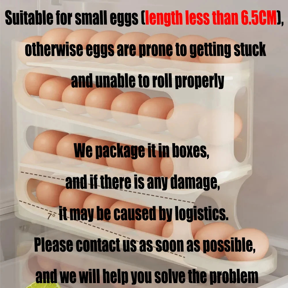 4 Layers Automatic Rolling Egg Holder Rack Fridge Egg Storage Box Container Kitchen Refrigerator Egg Dispenser Fridge Organizer