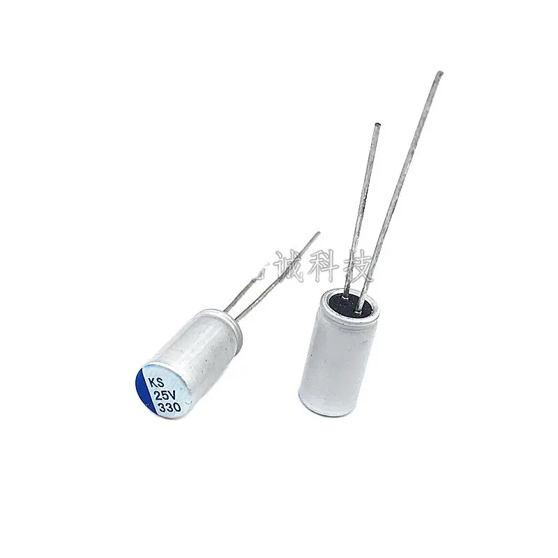 10pcs/solid capacitor 25V330UF 25V 330UF volume 6X13 8X12 in-line solid state electrolysis brand new