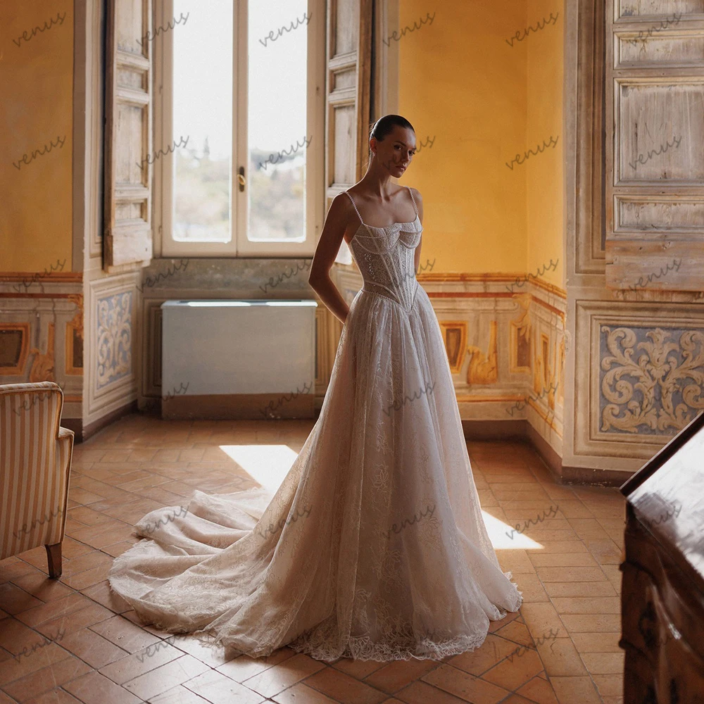 

Charming Wedding Dresses Modern Bridal Gowns Lace Appliques A Line Robes For Formal Party Elegant Vestidos De Novia Customized
