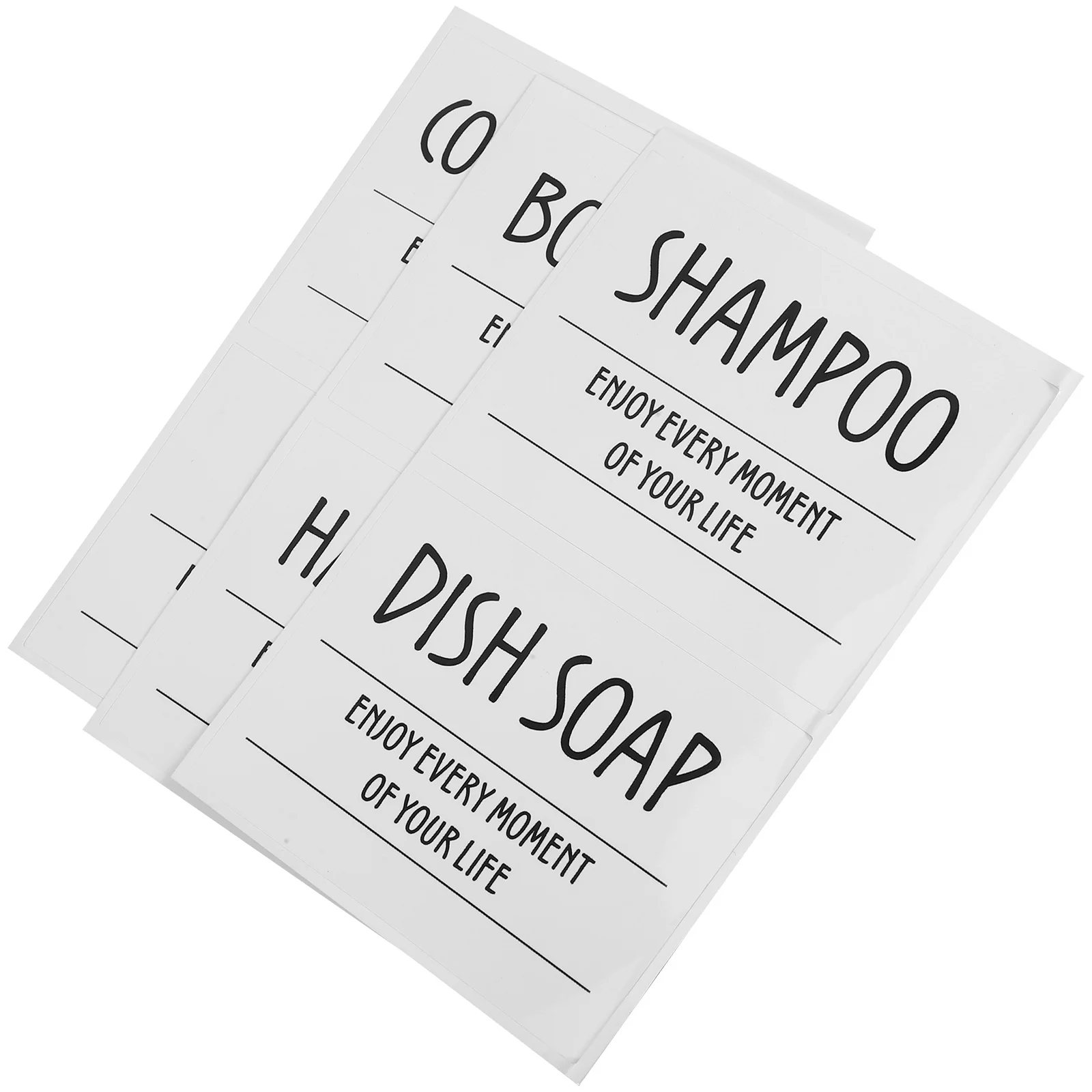 

Shampoo Dispenser Labels Waterproof PVC Material Sturdy Trustworthy Classification Bathroom Organized