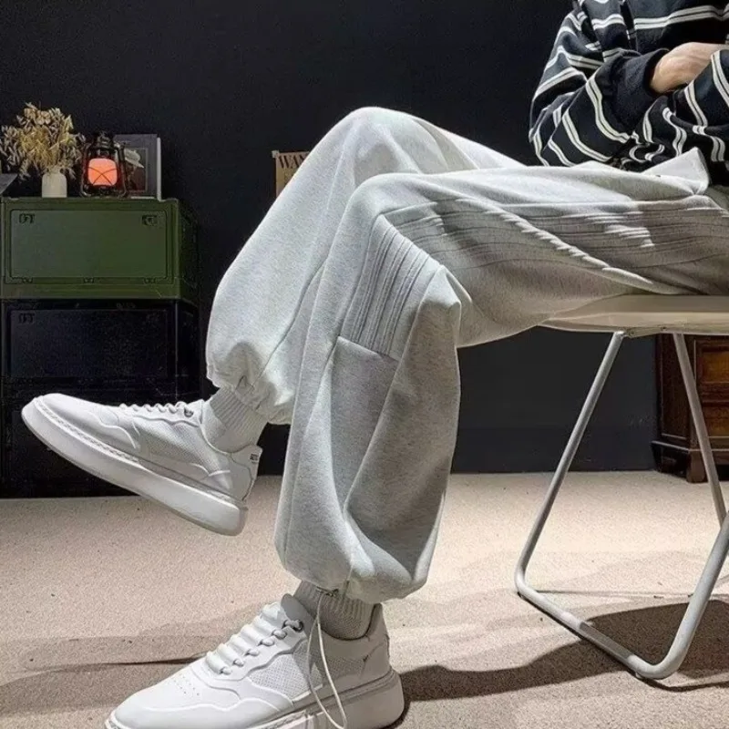 

New Arrival Comfy Thickened Joggers Loose Straight Leg Casual Pants with Adjustable Drawstring Cuff Ideal for School Sport