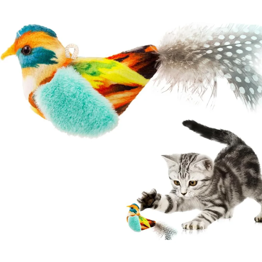 Birds Cat Toys Indoor Interactive Cat Toy for Cats Chasing Teasing Toy Sounding Catnip Cat Teaser Toy Self-hilarity Wall Hanging