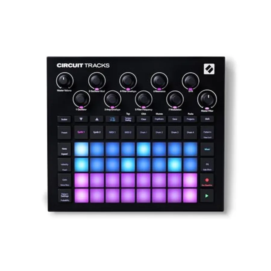 Circuit Tracks: Groovebox sequencer with synth engines MIDI control and drum patterns for electronic music making