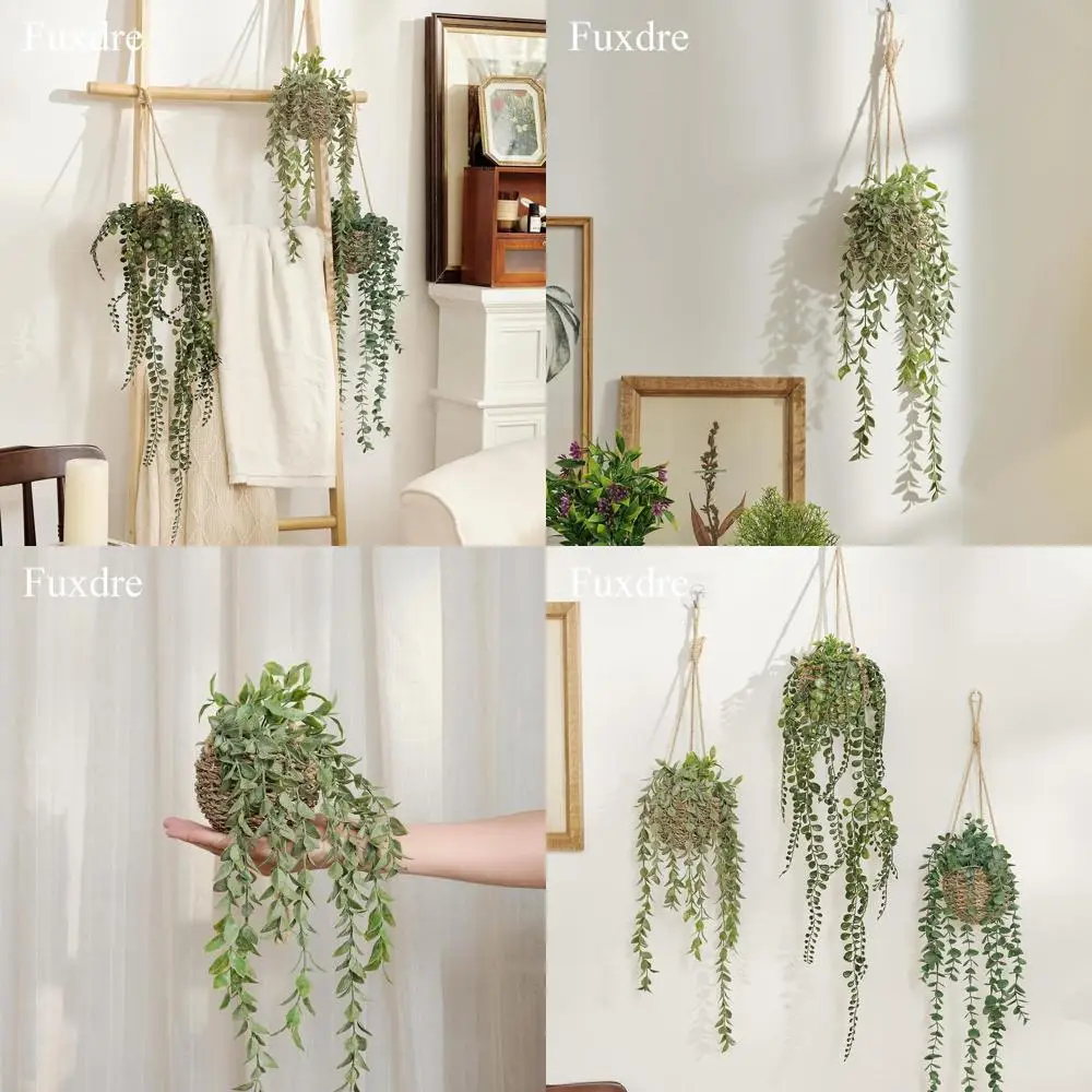

Набор из 3 миниатюрных искусственных подвесных растений в корзине или на стене для декора гостиной, ванной комнаты, дома, интерьера