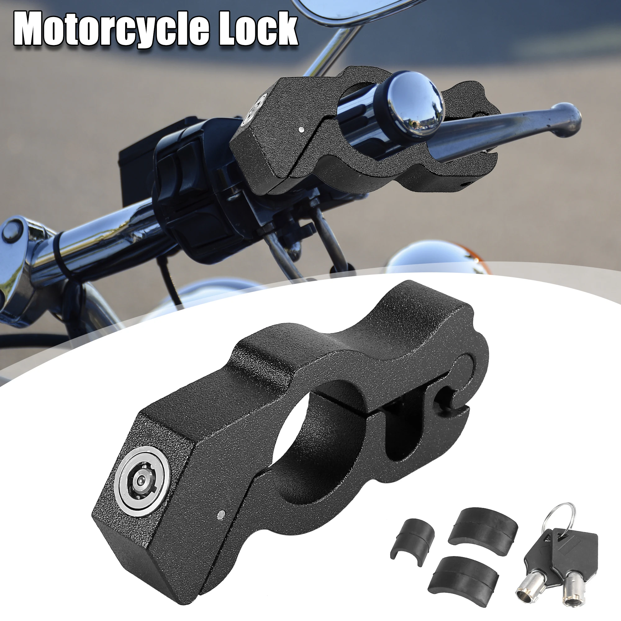 

Motoforti Adjustable Motorcycle Lock Anti Theft Handlebar Grips Motorcycle Lock CNC Aluminium Alloy Motorbike Lock with 2 Keys