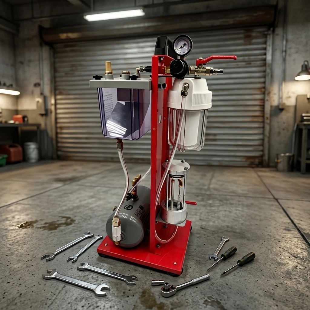 Universal Pneumatic A/C Flushing Machine Kit 2L Semi-Automatic High Carbon Steel Air Conditioner System Pipe Cleaning Tool