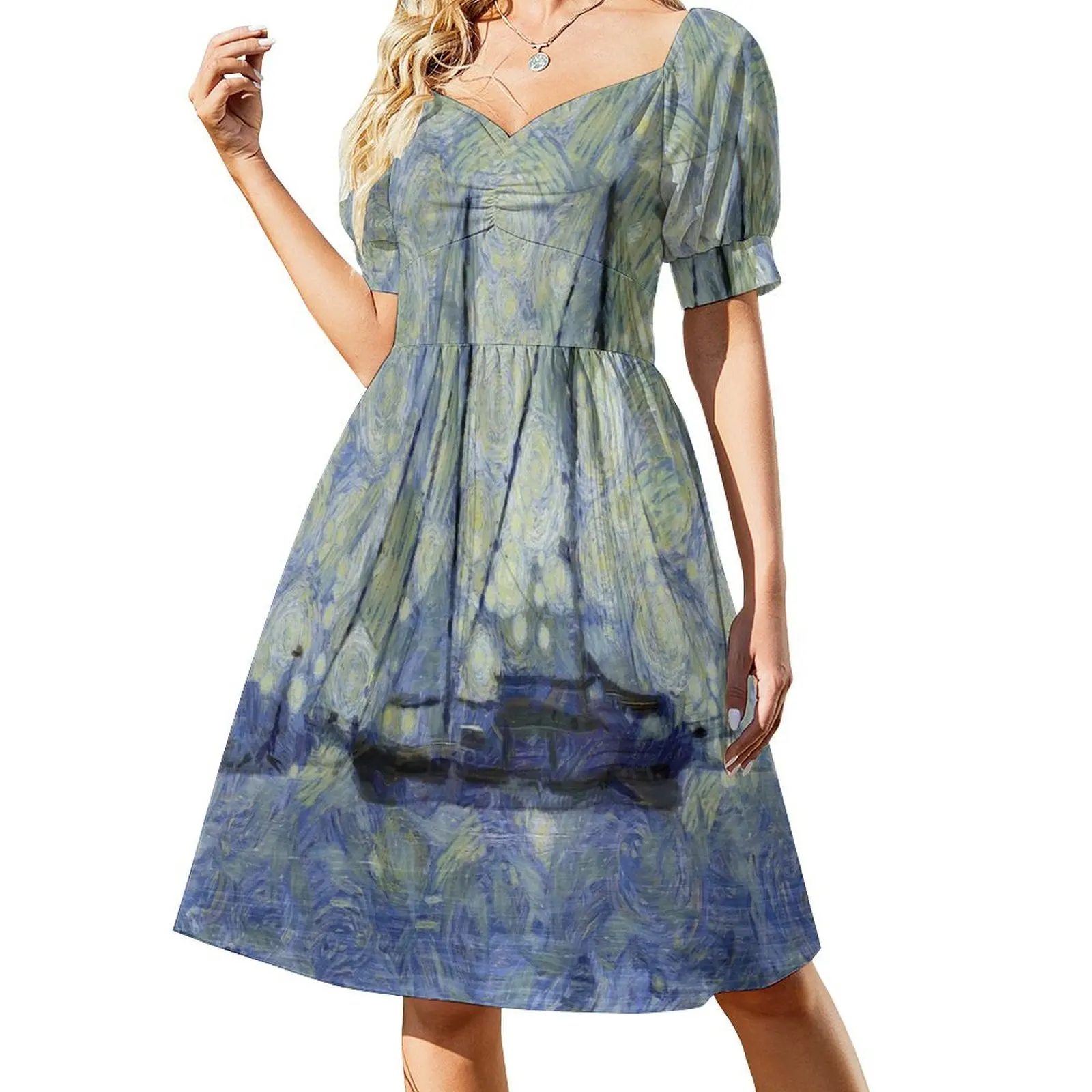 

The Ship Van Gogh Short-Sleeved Dress sexy short dresses daring clothing women summer 2025