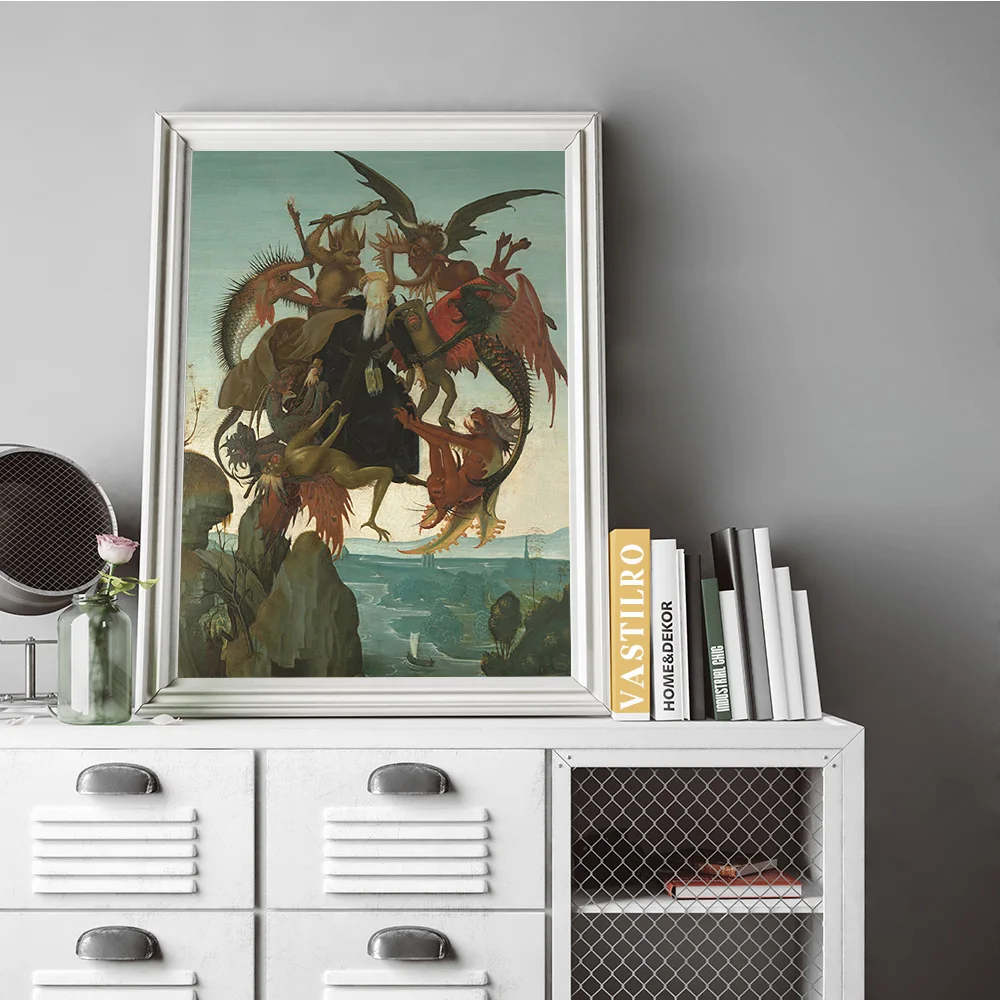 Michelangelo Buonarroti Poster The Torment Of Saint Anthony Antique Religiou Print Art Wall Picture Decor Gift Canvas Painting view 5