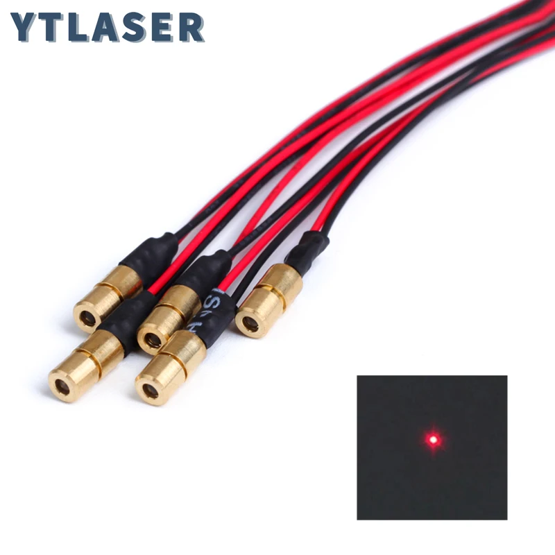 

Mini Size 650nm 4×13.7mm 3V Brass Dot Red Light LD Module Laser Module Industrial Grade APC Driver Class I For Engraving DIY