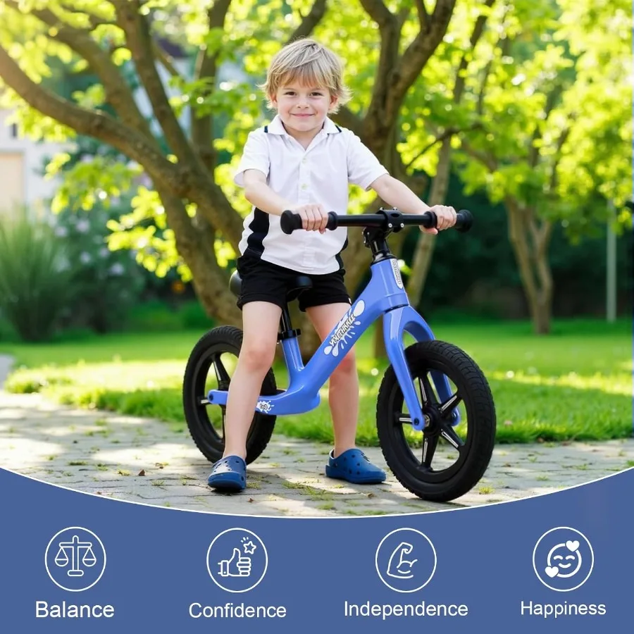 طفل التوازن الدراجة 2 سنة الإضاءة الملونة 12 بوصة لا دواسة لعبة الدراجة أداة خالية تعديل التجميع السريع هدية ل 2-5 Bo