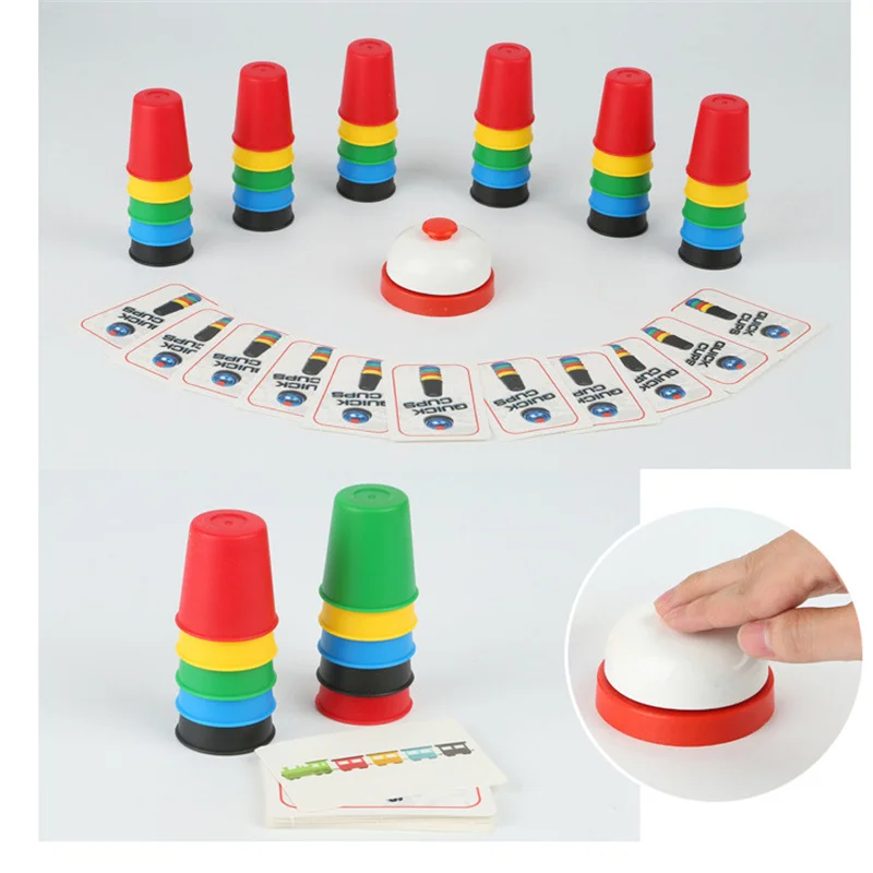 Family Competition Speed Challenge Card Games Toy Training Parent Child Desktop Interactive Sports Stacking Cups Funny Toys Gift