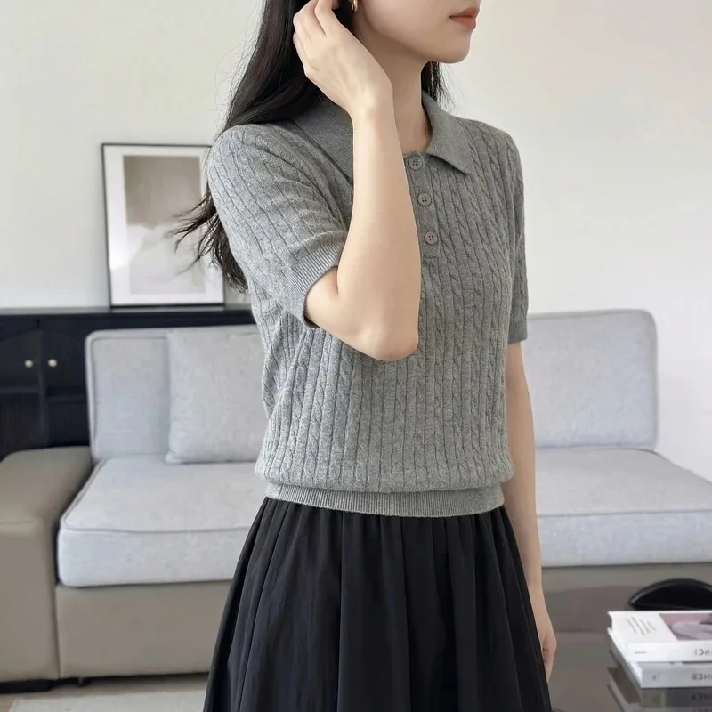 Fanan WinvyNee Women's Spring Summer Casual T-Shirt Pure Cotton Twist Three Button Polo Short Sleeve Cool Tops Basic Wear