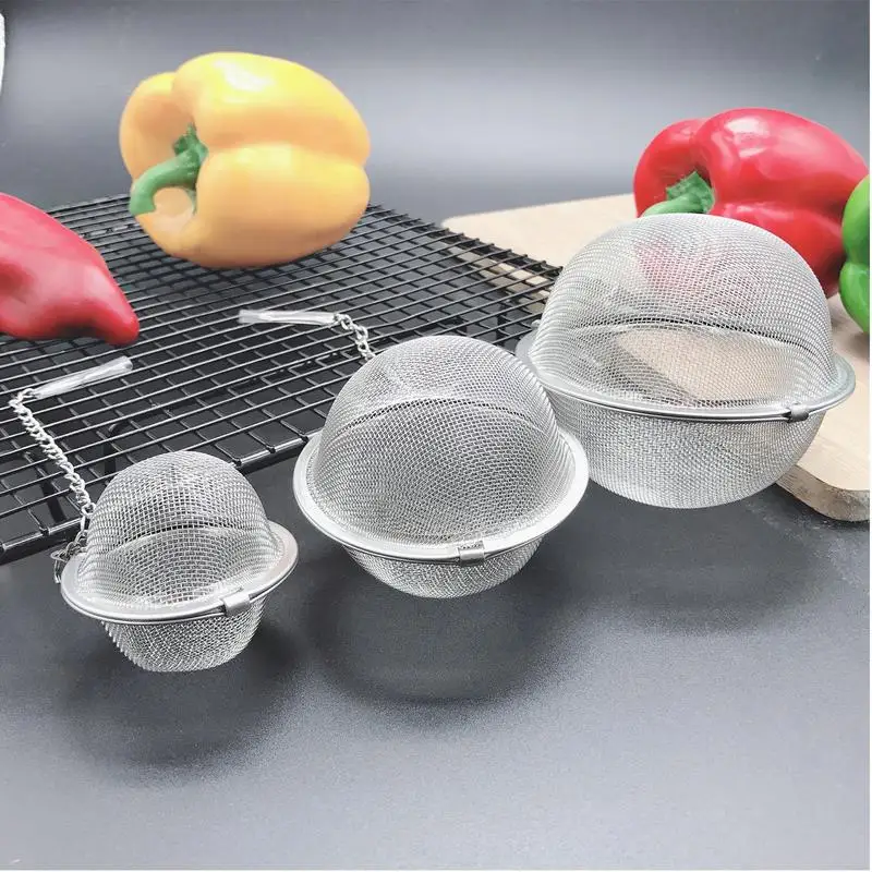 Stainless Steel Tea Infuser Sphere Locking Tea Ball Strainer Mesh Infuser Tea Filter Strainers Kitchen Accessories