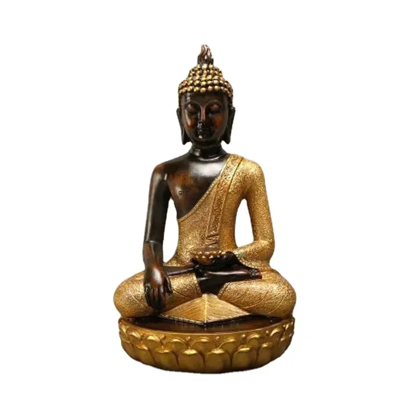 

Polyresin Zen Meditating Thai Buddha Sitting Statue Outdoor Figurine Decoration for Fairy Garden Patio Yard Art Home Desk Decor