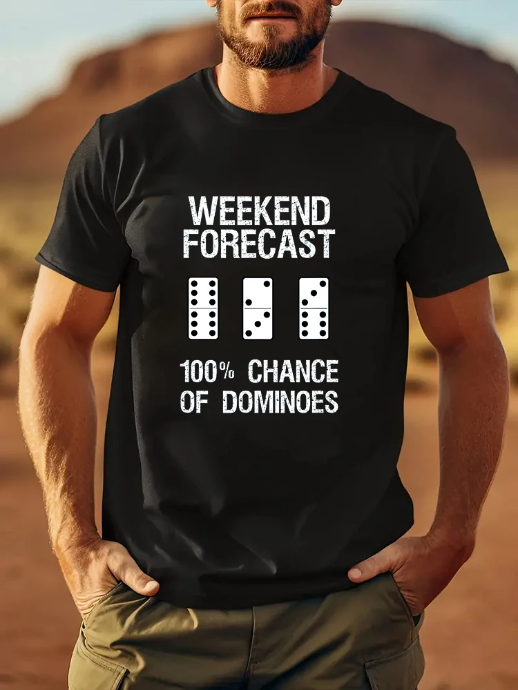 Dominoes T-Shirt - Fun Domino Players Weekend Men's T-shirt  Man Tops New Men T shirt  Print Tee Tops Fashion Clothing