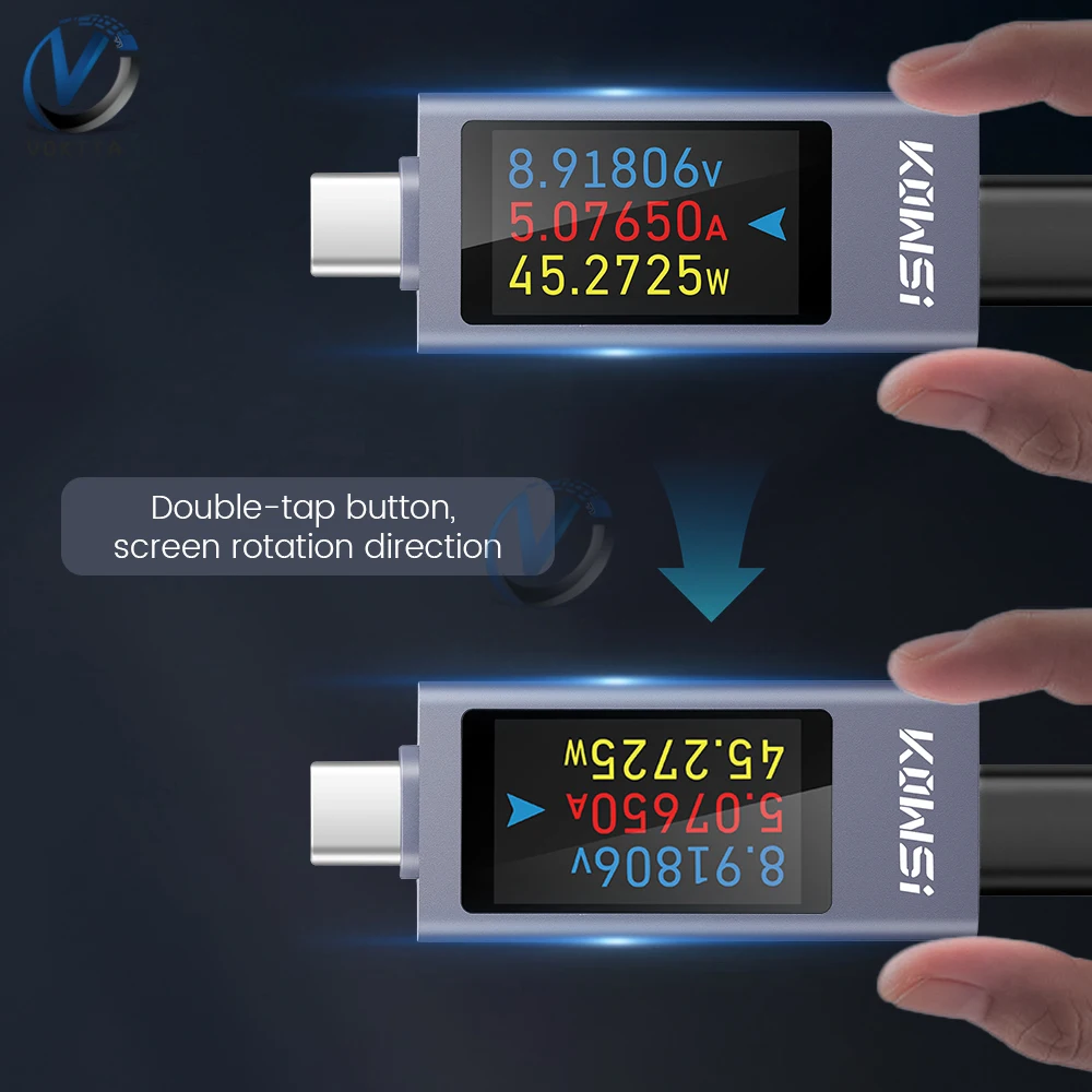 Imagem -05 - Tipo-c Voltímetro Corrente e Tensão Test Monitor Power Meter Battery Capacidade Tester Kws2303c dc 430v 012a