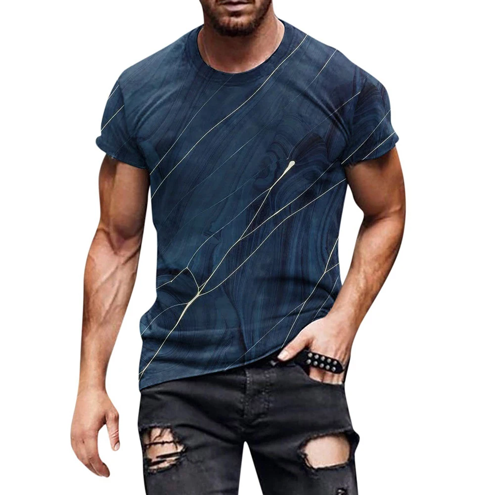 Mens T-shirt Mens Top Tee Undershirt Workout Short Sleeve 3D Print Activewear Blouse Breathable Casual Pullover