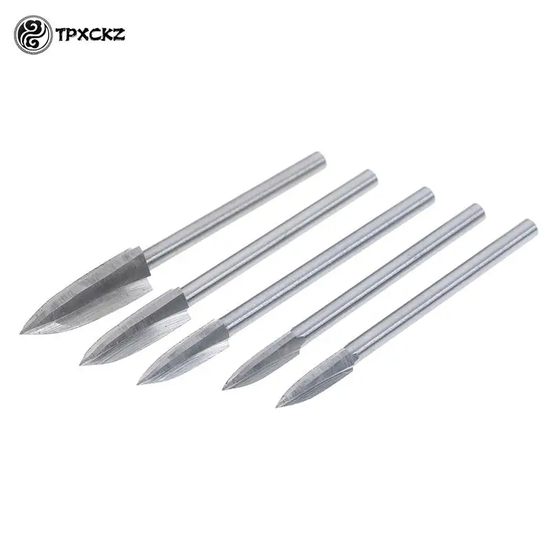 3mm Shank 3-8mm Milling Cutters White Steel Sharp Edges Woodworking Tools Three Blades Wood Carving Knives