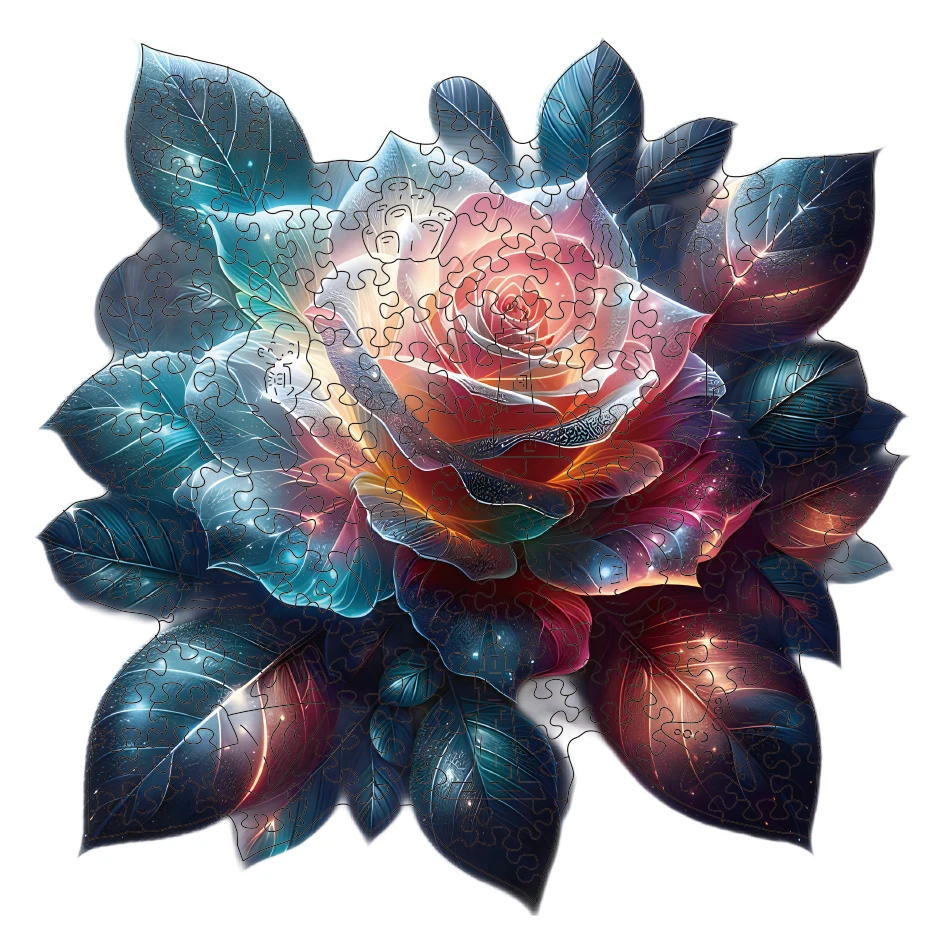 

Flower Wooden Puzzle, Unique Shaped Pieces Wooden Jigsaw Puzzles for Adults, Ghristmas Gift Family Game Home Decor