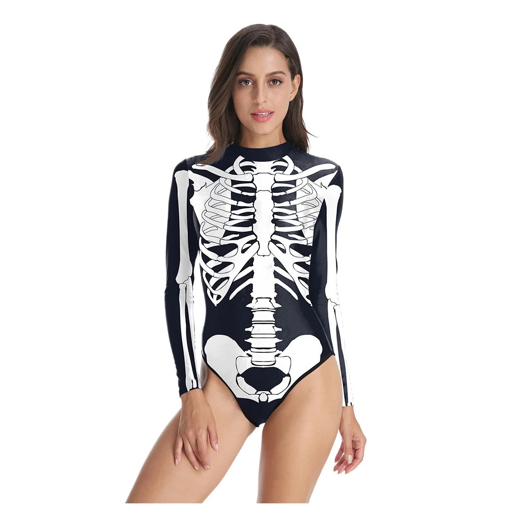 

Halloween Stage Performance Costume Sexy 3d Punk Women's Slim Tights Swimsuit Swimsuit Role Play Dress Up Jumpsuit