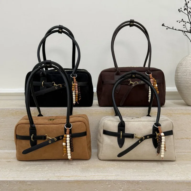 

Stylish Ladies Hand Bags Made Of Nubuck Leather Featuring Casual Finland Refined Spacious Soft Daily Style
