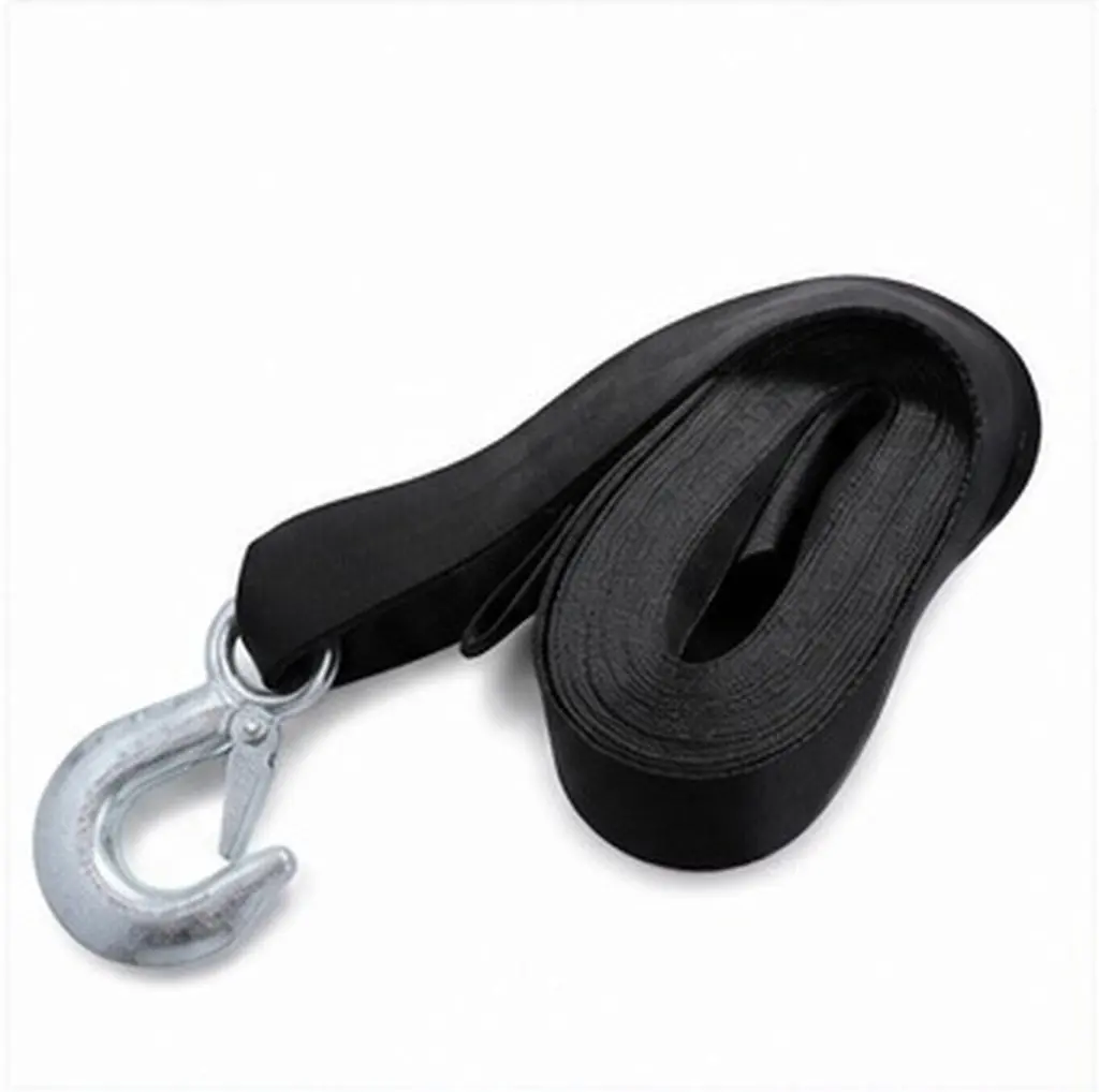 1Set Strong Car Trailer Rope 6m Durable Nylon Winch Rope Tow Strap Snap Hook Suv Truck Emergency Use Nylon Car Trailer