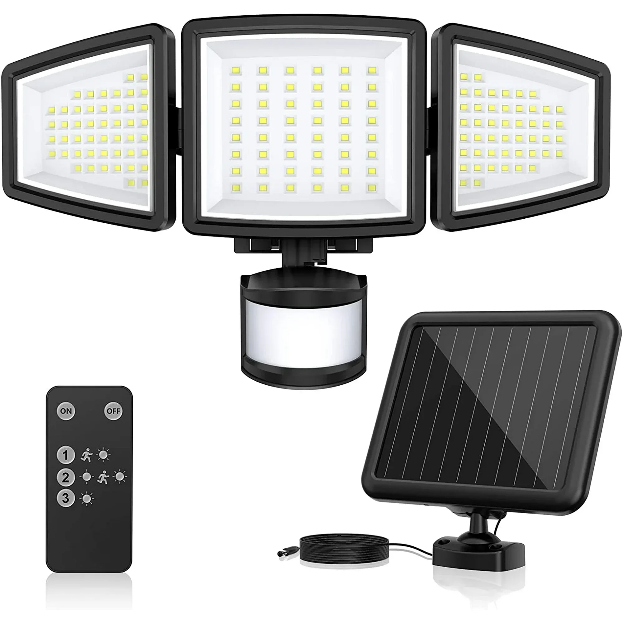 

IP65 Waterproof Outdoor Solar Light - 3000LM Motion Sensor Flood Light with Remote Control for Outdoor Garage Patio