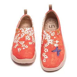 UIN Women's Loafers Fashion Slip on Floral Art Sneaker Painted Canvas Comfort Sneakers Ladies Travel Shoes