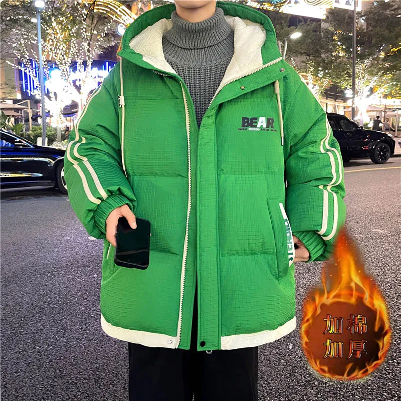 

High Quality Men's Warm Hooded Cotton-Padded Jackets Winter Casual Windproof Thicken Coats Outwear Youth Fashion Parkas Clothing