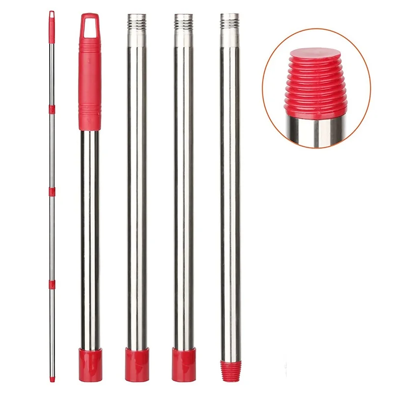4-Section Spin Mop Replacement Handle 30'' to 58'' Adjustable Mop Handle Stick for O-Ceda EasyWring Replacements Heads