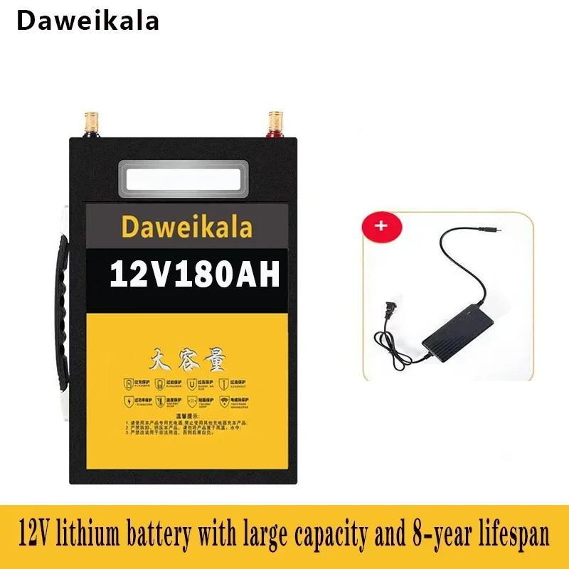 Drievoudige Lithiumbatterij 12v180ah Draagbare Krachtcentrale Zonne-Energieopwekking Batterij Dc Buitencamera Noodstroomvoorziening