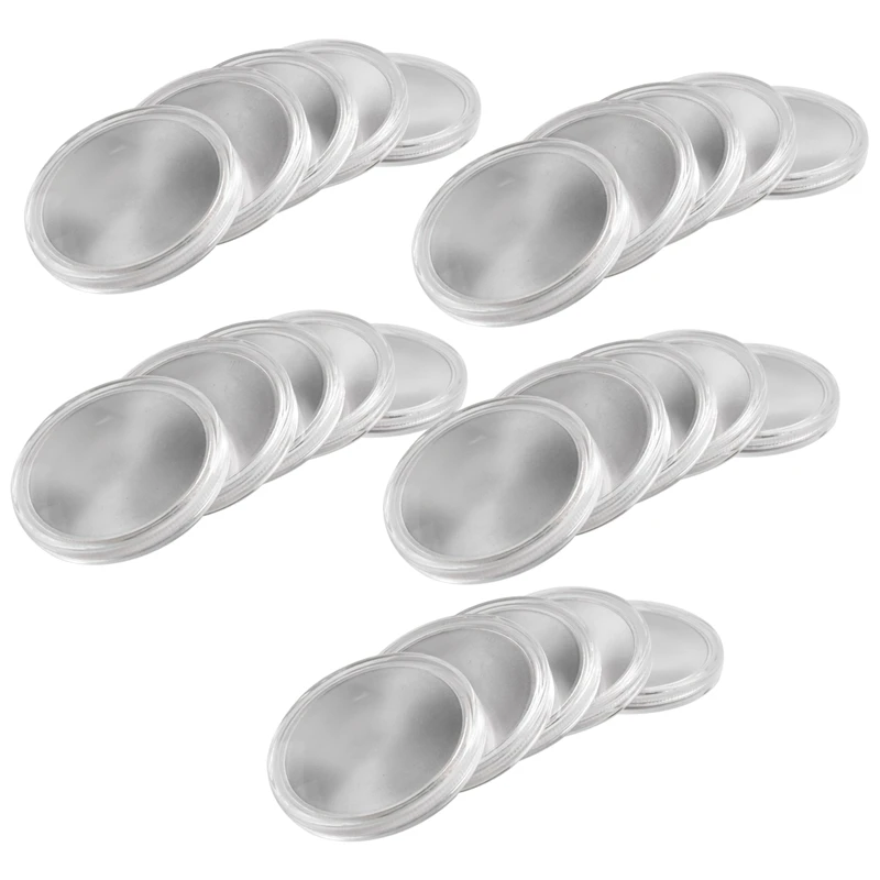 Blank Challenge Coins Metal Stamped Sublimation Blanks 40Mm Laser Engraved Round Labels+Acrylic Protective Case 20Pcs