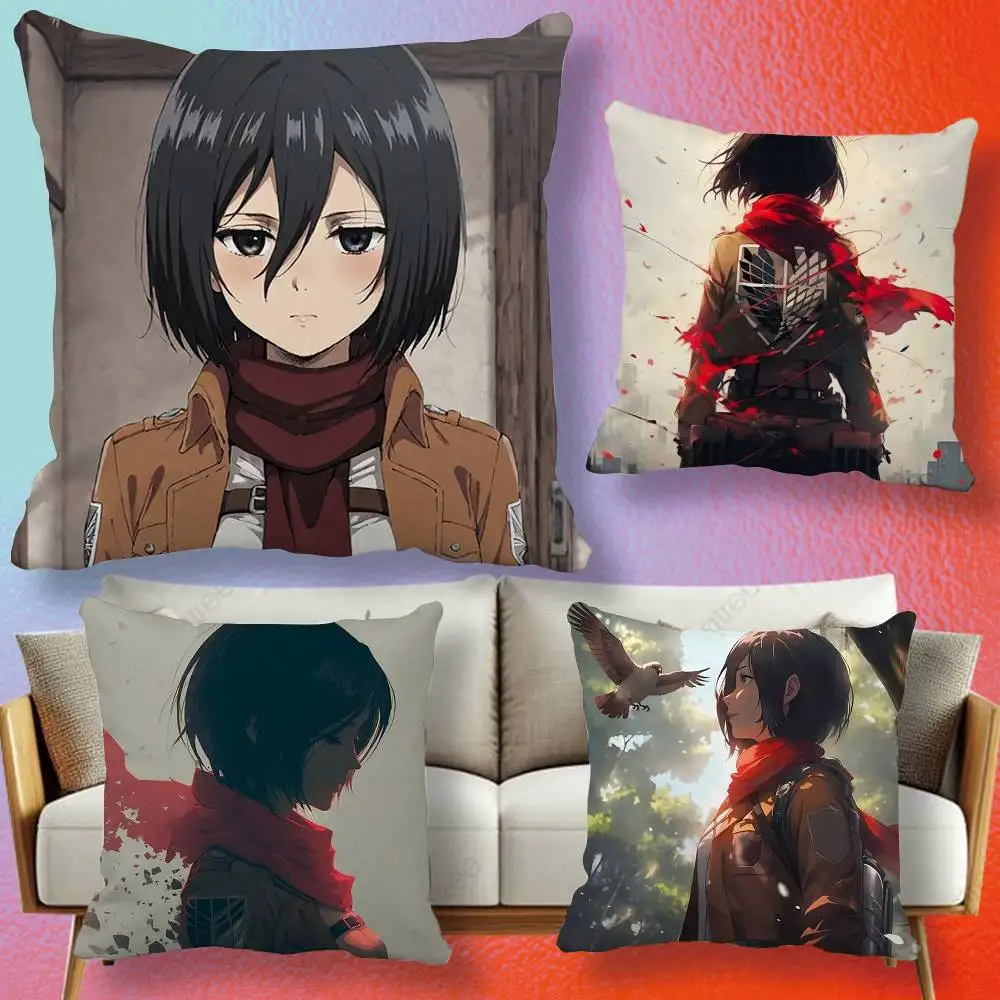 A-Attack on T-Titan Mikasa  Pillow cover gift High definition digital printing,Surprise vivid pattern Household.