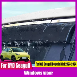 For BYD Seagull Dolphin Mini 2023 2024 Car modification Windows visor Rain proof car windows  bright strip