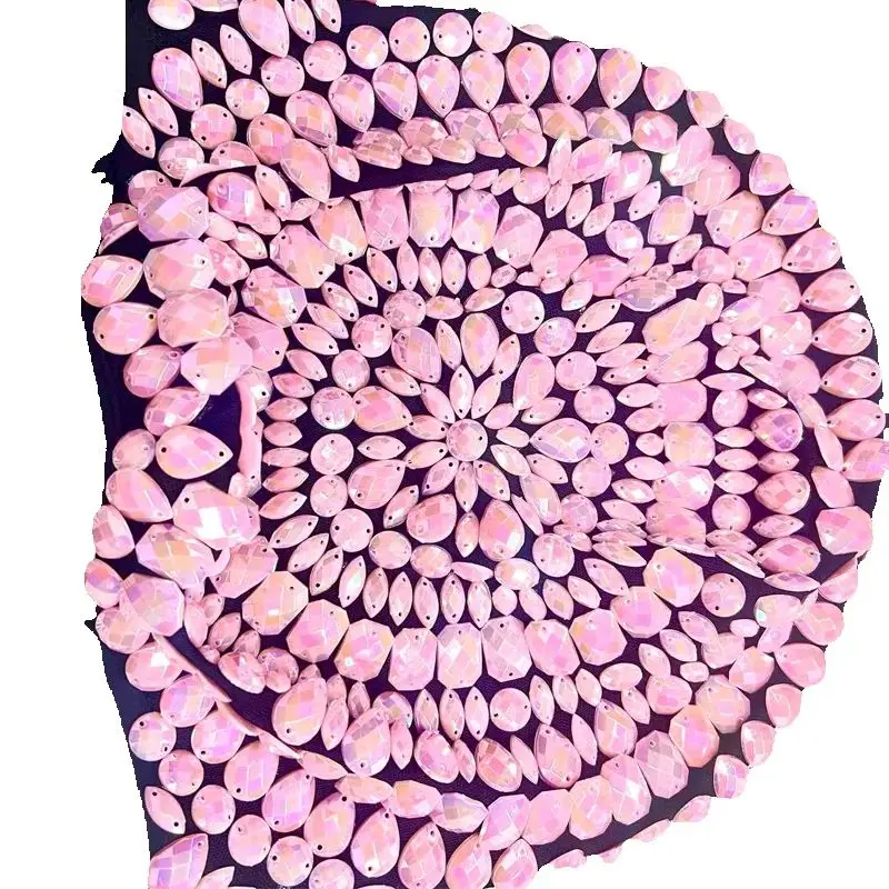 Männer Frauen Leistung Kopfbedeckung Strass Steine Kopf Ornament Halloween Nachtclub Pole Dance Kostüm Bühne Zubehör XS9817