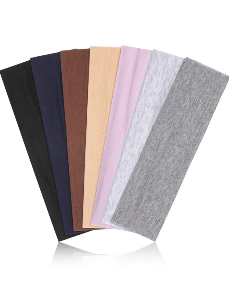 AliExpress Bigsweety 7PCS Sports Cycling Wash Face Hairbands Soft Korean Cotton Knitted Headband For Women Girls Bandanas Fashion Hair Accessories