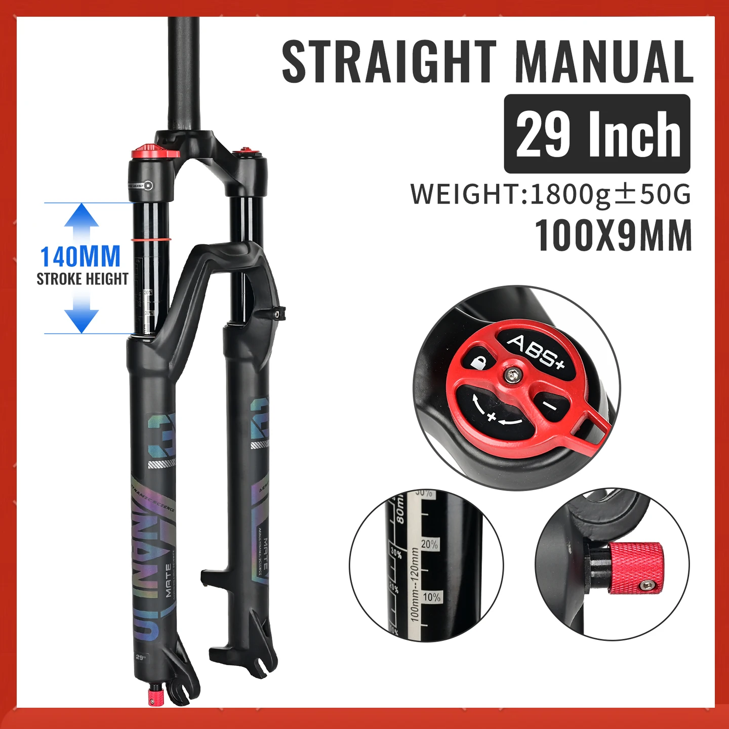 

Straight Tube Bicycle Suspension Forks 29 Inch MTB Air Fork Rebound Adjustment Mountain Bike Fork