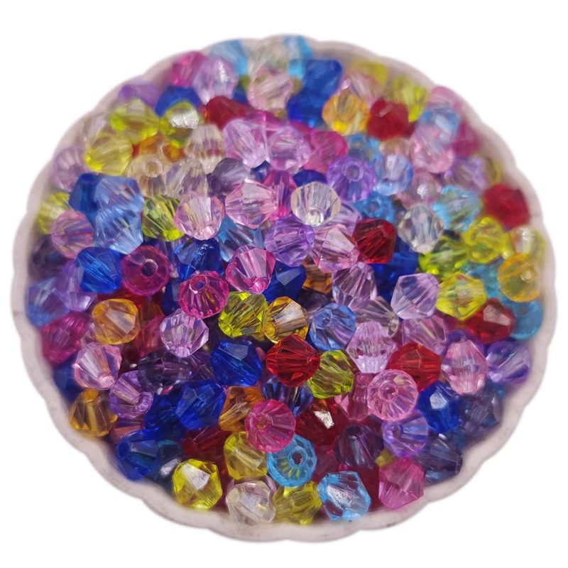300 Teile/satz 4mm/5mm/6mm/8mm Transparent Candy Farbe Spike Acryl Lose perlen Für Halskette Armband Schmuck Machen Großhandel