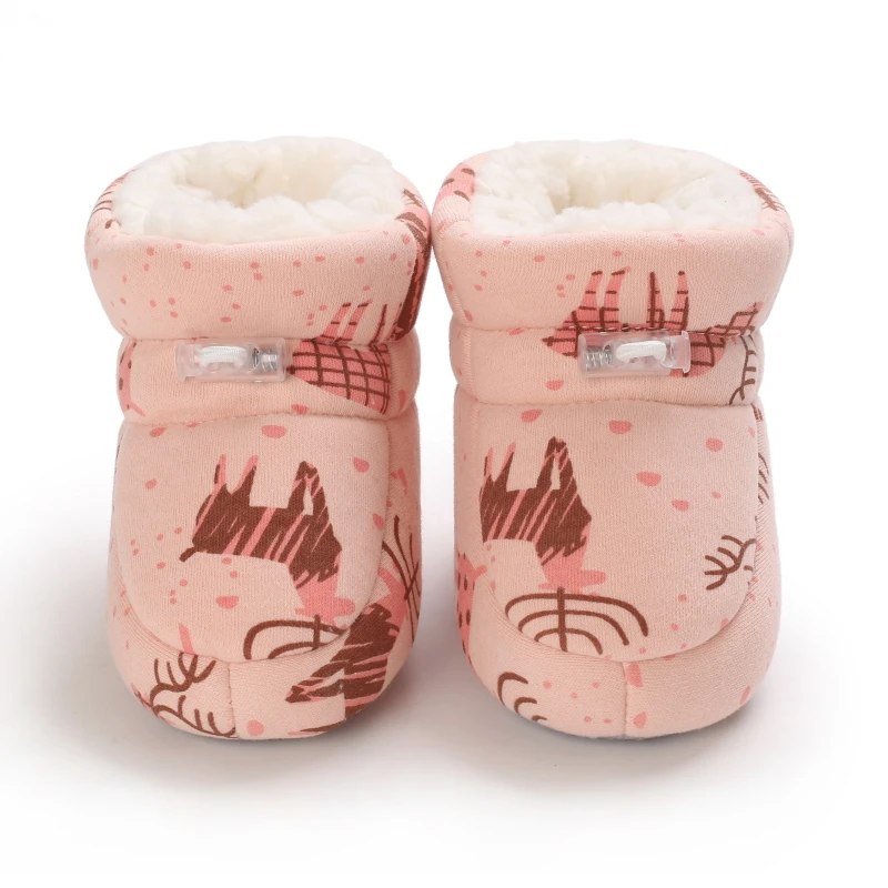 أحذية للأطفال برقبة كرتونية مانعة للإنزلاق ، أحذية بنعل ناعم ، دافئة ، على الطراز الكلاسيكي ، طفل صغير ، حديث الولادة ، فتيات ، أولاد ، شتاء
