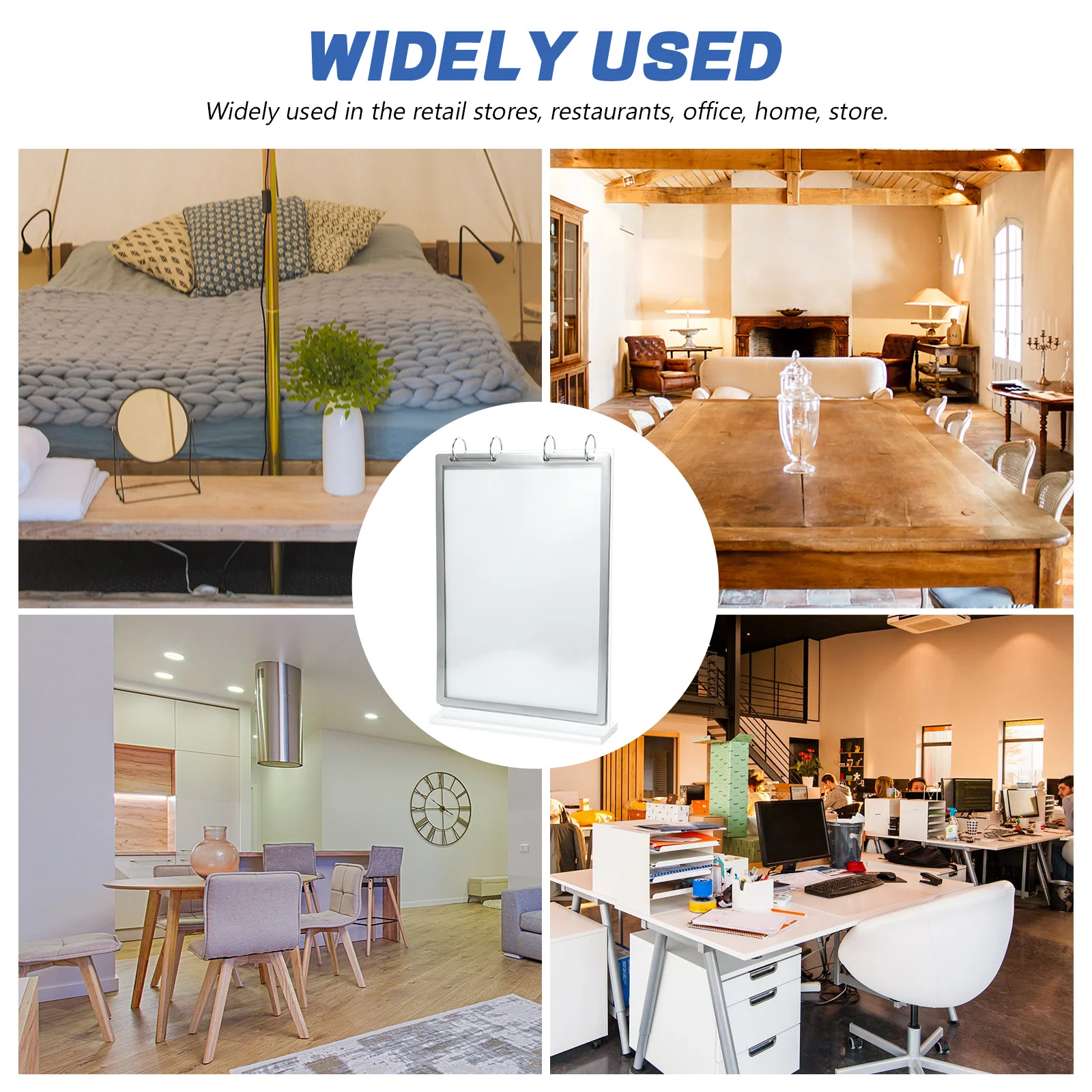 

1pc Acrylic Display Stand Clear Tabletop Sign Holder A4 Size Flip Page Menu Stand For Restaurant Store Office Use Smooth Edge