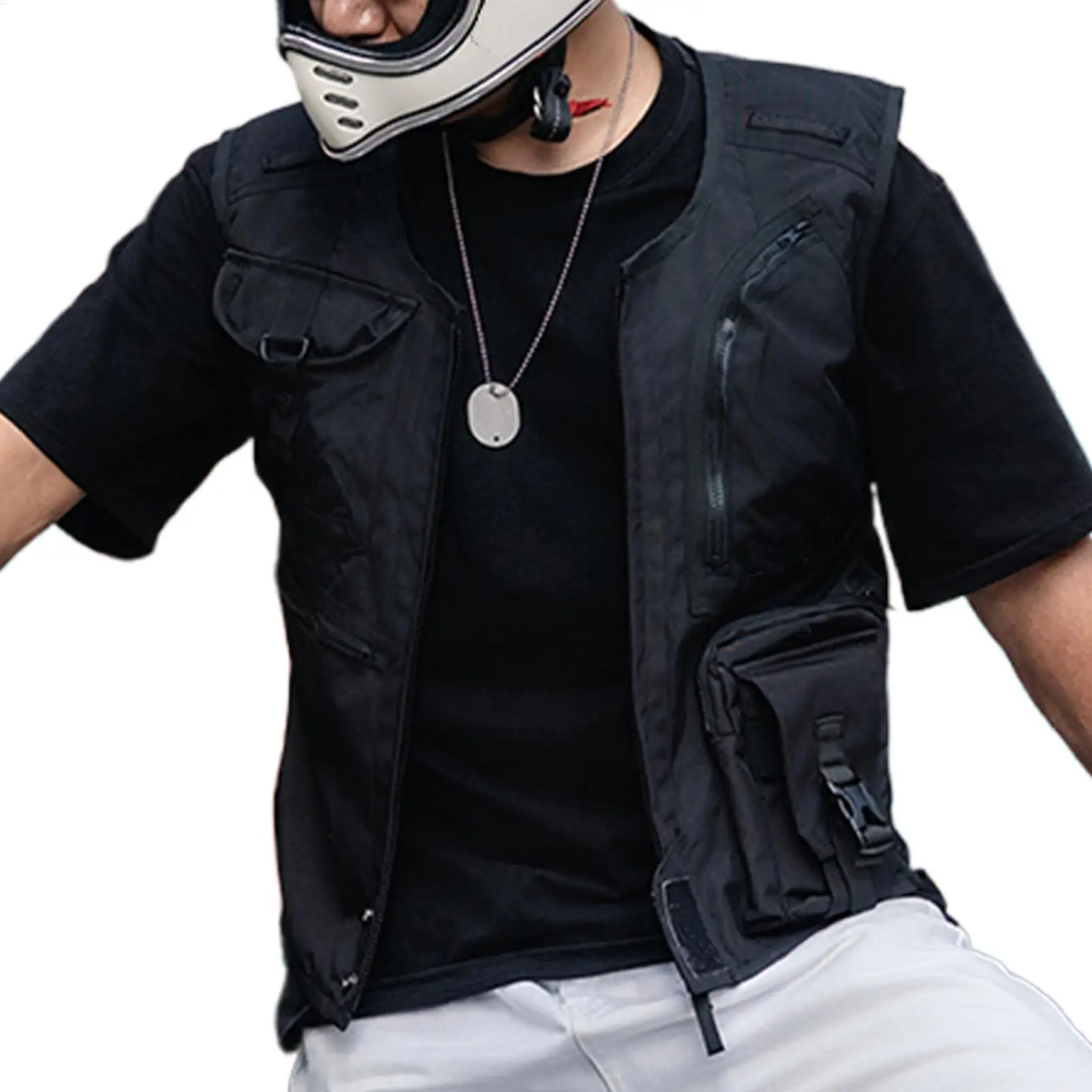 

Riding Vest For Men Motorcycle Breathable Motorcycle Protective Vest Lightweight Construction Multi Pocket Design Safety Gear