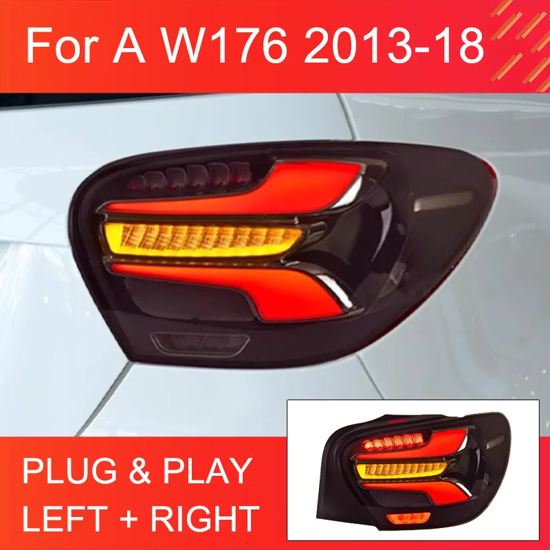 

1 Pair LED Tail Light for Benz A Class W176 2013-2018 Tail Lamps Plug and Play with Full LED Rear Taillights