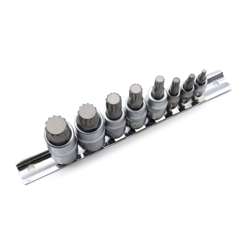 8Pcs Drain Plug Socket Set,4/5/6/8/10mm/12/14/16mm,1/2inch Drive Square Oil Drain Plug Key Removal Tool