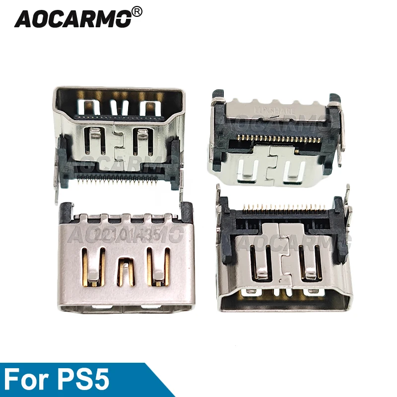 Aocarmo 5Pcs HD Interface For PS5 HDMI-compatible Port Socket Interface For Sony Play Station 5 Connector Replacement Part