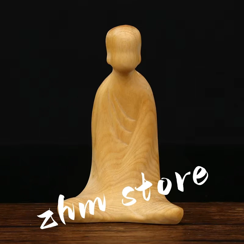 4.3*3*7cm Handmade Carving Tea Pot No Face Boxwood Figurine Hand Pieces Pocket Mascot Decorate Ornaments